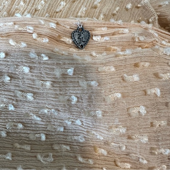 Z&L Tiered Asymmetrical Peach Maxi Skirt SZ Small Sheer Bohemian Romantic GUC - Picture 2 of 8